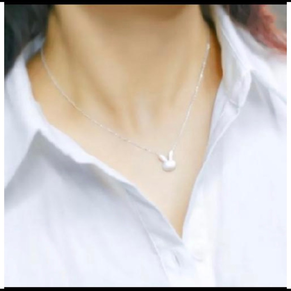 Rabbit Long chain Necklace Sterling Silver 3/45$ - Picture 3 of 7